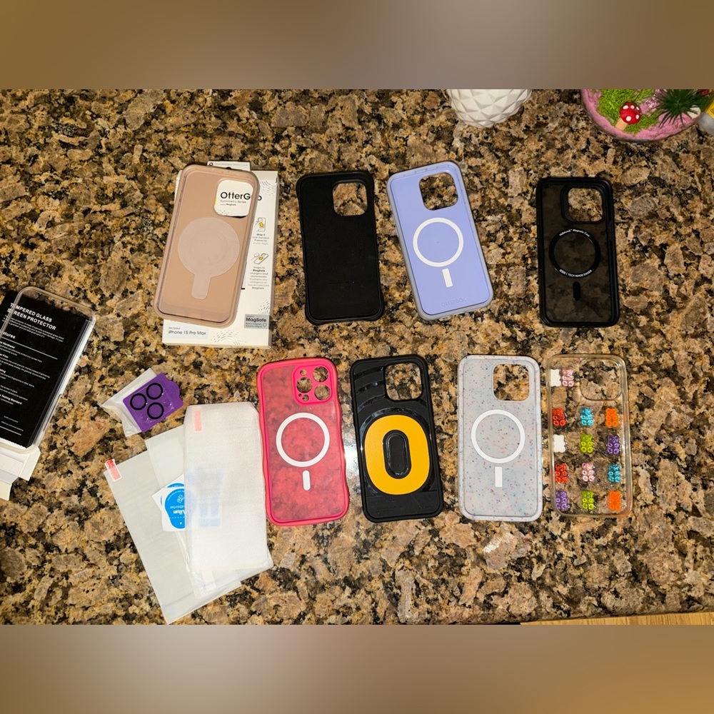 Variety of iPhone 15 pro max cases & screens  MagSafe Compatible Case Set
